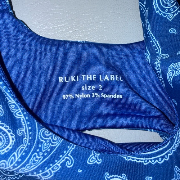 Paisley Blue Kids One Piece Swimsuit - Picture 2 of 2